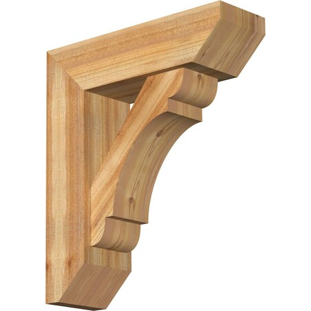 Olympic Slat Rough Sawn Bracket W/ Offset Brace, Western Red Cedar, 8W X 26D X 30H